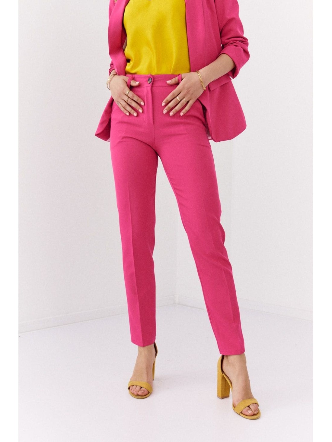 Costum casual dama cu pantaloni tigara, amarant 8760 - Magazin online - Boutique